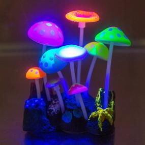 img 4 attached to 🍄 Govine Glowing Artificial Mushroom: Vibrant Plastic Aquarium Ornament for Enchanting Fish Tank Decor
