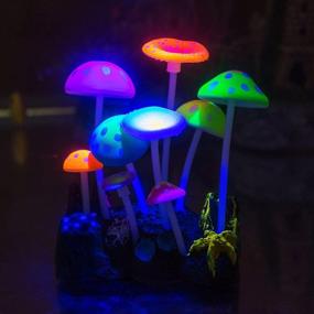 img 3 attached to 🍄 Govine Glowing Artificial Mushroom: Vibrant Plastic Aquarium Ornament for Enchanting Fish Tank Decor