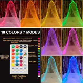 img 3 attached to White Bed Canopy with Multicolor Star String Lights - Princess Canopy Bed Curtains for Girls - Twin Full Queen King Size Bed Netting Canopy