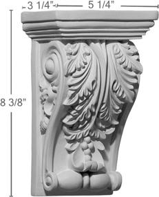 img 3 attached to 🏰 Ekena Millwork COR05X03X08ED 5 1/4-Inch Edinburgh Corbel in White - Enhanced Support and Elegance for Your Space!