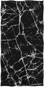 img 3 attached to 🧖 Naanle 3D Stylish Black Marble Print Soft Guest Hand Towels - Multipurpose Luxury for Bathroom, Hotel, Gym, and Spa (16" x 30")
