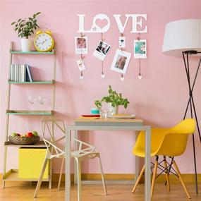 img 2 attached to Chuangdi Heart Design Hanging Photo Display Collage Love Wall Decor with String and Clips - Decorative Organizer for Home Bedroom Living Room Gallery Decoration