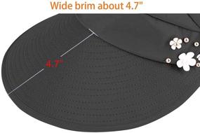 img 1 attached to HINDAWI Women's Wide Brim Sun Hat - UV Protection Floppy Beach Cap Packable Visor