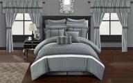 🛏️ chic home dinah 24 piece king bed in a bag comforter set - stylish grey design logo