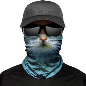 img 2 attached to 🐱 NTBOKW Cat Neck Gaiter Face Mask Bandana: Sun, Dust & Wind Protection for Motorcycle Riding, Fishing, Hunting & Outdoor Festivals - Seamless 3D Tube Mask for Men & Women (0714)