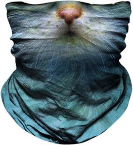 img 4 attached to 🐱 NTBOKW Cat Neck Gaiter Face Mask Bandana: Sun, Dust & Wind Protection for Motorcycle Riding, Fishing, Hunting & Outdoor Festivals - Seamless 3D Tube Mask for Men & Women (0714)