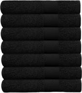 🛀 cotton craft simplicity ringspun cotton set of 7 lightweight bath towels, size 27"x52", color black: superior quality & comfort for your bathroom logo