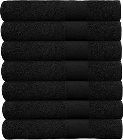 img 1 attached to 🛀 COTTON CRAFT Simplicity Ringspun Cotton Set of 7 Lightweight Bath Towels, Size 27"x52", Color Black: Superior Quality & Comfort for Your Bathroom