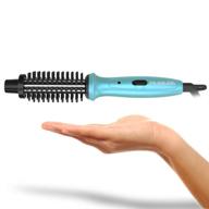 🔌 phoebe mini curling iron hair brush: 3/4 inch ceramic tourmaline ionic hot curler for travel, dual voltage with traveling bag, professional styler for short hair - europe compatible logo