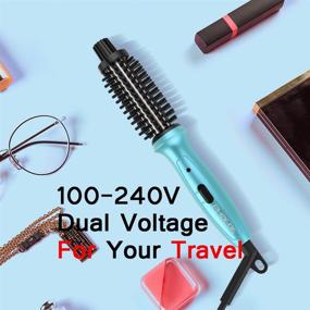 img 1 attached to 🔌 PHOEBE Mini Curling Iron Hair Brush: 3/4 Inch Ceramic Tourmaline Ionic Hot Curler for Travel, Dual Voltage with Traveling Bag, Professional Styler for Short Hair - Europe Compatible