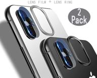 [2 pack] tempered-glass camera protector for iphone x 2 logo