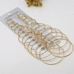 img 2 attached to Fashionable and Versatile: 12 Pairs of Big Circle Hoop Earrings Set for Women and Girls - Dia 2 - 7.5cm