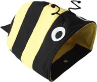 🐝 petrageous 13086 bumble bee crinkle cat cave: 18.5in x 11.5in x 10in cat bed - yellow and black logo