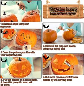 img 1 attached to 🎃 Premium M8C Halloween Pumpkin Carving Kit: 13 PCS of Heavy Duty Stainless Steel Tools with Carrying Case for Kids & Adults