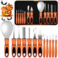 🎃 premium m8c halloween pumpkin carving kit: 13 pcs of heavy duty stainless steel tools with carrying case for kids & adults logo