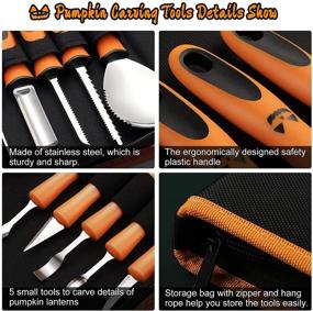 img 2 attached to 🎃 Premium M8C Halloween Pumpkin Carving Kit: 13 PCS of Heavy Duty Stainless Steel Tools with Carrying Case for Kids & Adults