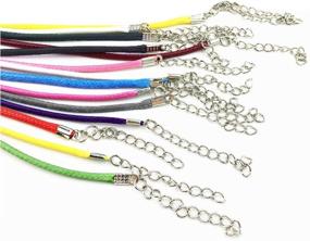 img 1 attached to Paxcoo 100 Pcs 18 Inches Waxed Cotton Necklace Cord with Lobster Claw Clasp for DIY Jewelry Making, Assorted Colors