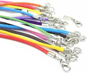 img 2 attached to Paxcoo 100 Pcs 18 Inches Waxed Cotton Necklace Cord with Lobster Claw Clasp for DIY Jewelry Making, Assorted Colors