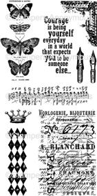 img 1 attached to Tim Holtz Butterfly Melange Cling Stamps