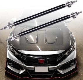 img 4 attached to 🚗 Enhance Your Vehicle's Style and Performance with 2PCS Universal Black Adjustable Front Rear Bumper Lip Splitter Spoiler Strut Rod Tie Support Bar