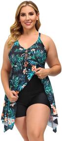 img 3 attached to 👙 Hanna Nikole Plus Size Swimdress with Tummy Control - One Piece Skirtini Cover Up Swimsuit
