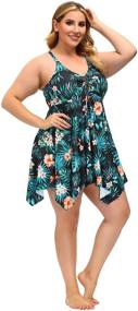 img 1 attached to 👙 Hanna Nikole Plus Size Swimdress with Tummy Control - One Piece Skirtini Cover Up Swimsuit
