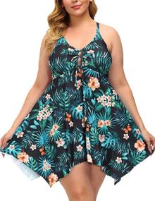 img 4 attached to 👙 Hanna Nikole Plus Size Swimdress with Tummy Control - One Piece Skirtini Cover Up Swimsuit