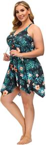 img 2 attached to 👙 Hanna Nikole Plus Size Swimdress with Tummy Control - One Piece Skirtini Cover Up Swimsuit