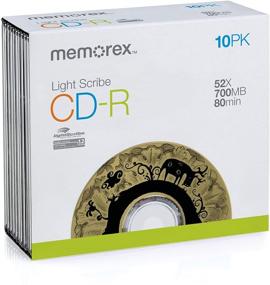 img 1 attached to 📀 Медиа-носитель Memorex 10-Pack CDR 80 Slim LightScribe - Прекращено производителем (32024731)