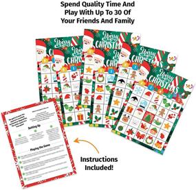 img 3 attached to 🎄 Christmas Bingo Game for Kids, Adults, and Large Groups - 30 Players - Xmas Winter Holiday Bingo Cards Indoor Home Activities - Christmas Games for Family & Kids Party Supplies