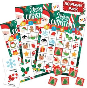 img 4 attached to 🎄 Christmas Bingo Game for Kids, Adults, and Large Groups - 30 Players - Xmas Winter Holiday Bingo Cards Indoor Home Activities - Christmas Games for Family & Kids Party Supplies