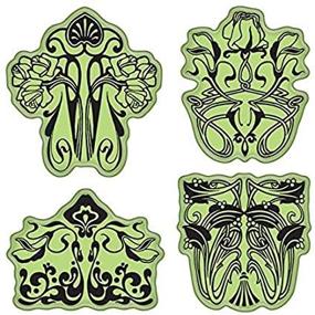 img 2 attached to 🌸 Inkadinkado Stamping Gear Cling Stamps - Art Nouveau Floral Pattern Collection