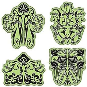 img 4 attached to 🌸 Inkadinkado Stamping Gear Cling Stamps - Art Nouveau Floral Pattern Collection
