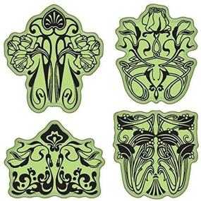 img 3 attached to 🌸 Inkadinkado Stamping Gear Cling Stamps - Art Nouveau Floral Pattern Collection