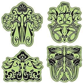 img 1 attached to 🌸 Inkadinkado Stamping Gear Cling Stamps - Art Nouveau Floral Pattern Collection