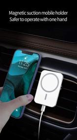 img 1 attached to Magnetic Wireless Car Charger Mount for iPhone 11 & 12 📲 Series with Case - Vent Clip Phone Holder for Car - Black/White