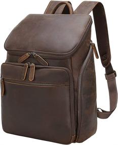 img 4 attached to 🎒 Vintage Camping TIDING Leather Backpack