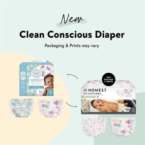 img 2 attached to 🍼 The Honest Company Super Club Box - Clean Conscience Diapers, Rose Blossom + Tutu Cute, Size 1, 160 Count (May Vary)