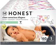 🍼 the honest company super club box - clean conscience diapers, rose blossom + tutu cute, size 1, 160 count (may vary) logo