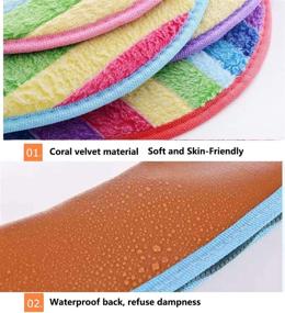 img 2 attached to Evealyn Toilet Seat Cover Cushion – Skin-Friendly, Warm, Washable, Reusable (2 pcs) – Rainbow Design