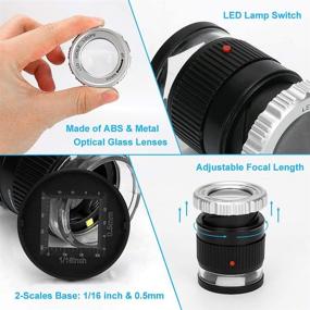 img 3 attached to 🔍 Intsun 30X Jewelers Loupe Magnifier: LED Light, Reticle Scale, Adjustable Focal Length for Textile Optical, Embroidery, Circuit Board, Coins, etc