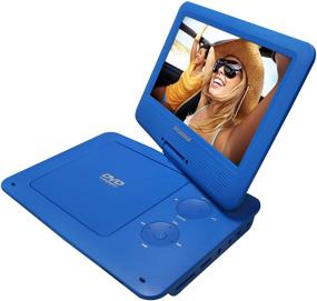 img 2 attached to 📀 Sylvania 9-Inch Swivel Screen Portable DVD Player: USB/SD Card Reader, 5 Hour Rechargeable Battery, AC/DC Adapter, Blue