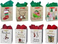 viigift 24-piece premium christmas bags with glitter package - includes 8 bags and 16 tissue papers logo