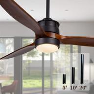 🔌 52 inch outdoor black ceiling fan: lights, remote control for farmhouse/ patios логотип