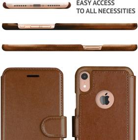 img 2 attached to 📱 LUPA iPhone XR Wallet Case: Durable, Slim, Lightweight with Classic Design, Ultra-Strong Magnetic Closure – Caramel Brown Faux Leather