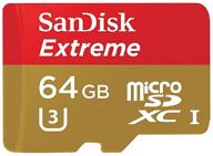 📷 карта памяти sandisk extreme microsdxc uhs-i на 64 гб (модель: sdsdqxl-064g-a46a) логотип