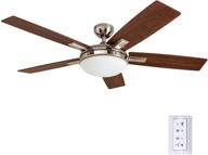 🏡 emporia contemporary ceiling fan with remote, 52-inch, brushed nickel by prominence home: enhancing your space with style логотип