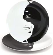 porcelain dinner plate in black and white логотип