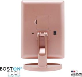 img 2 attached to 🌟 Boston Tech BE-104: Premium Threefold Makeup Mirror with Adjustable Light and 24 LED Lights. Rose Gold Countertop Cosmetic Mirror with Foldable Body and 4 Magnifying Mirrors (1x, 2X, 3X, and 10X)