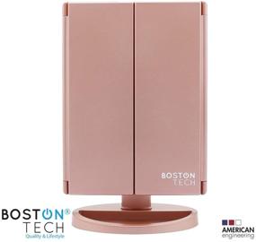 img 3 attached to 🌟 Boston Tech BE-104: Premium Threefold Makeup Mirror with Adjustable Light and 24 LED Lights. Rose Gold Countertop Cosmetic Mirror with Foldable Body and 4 Magnifying Mirrors (1x, 2X, 3X, and 10X)
